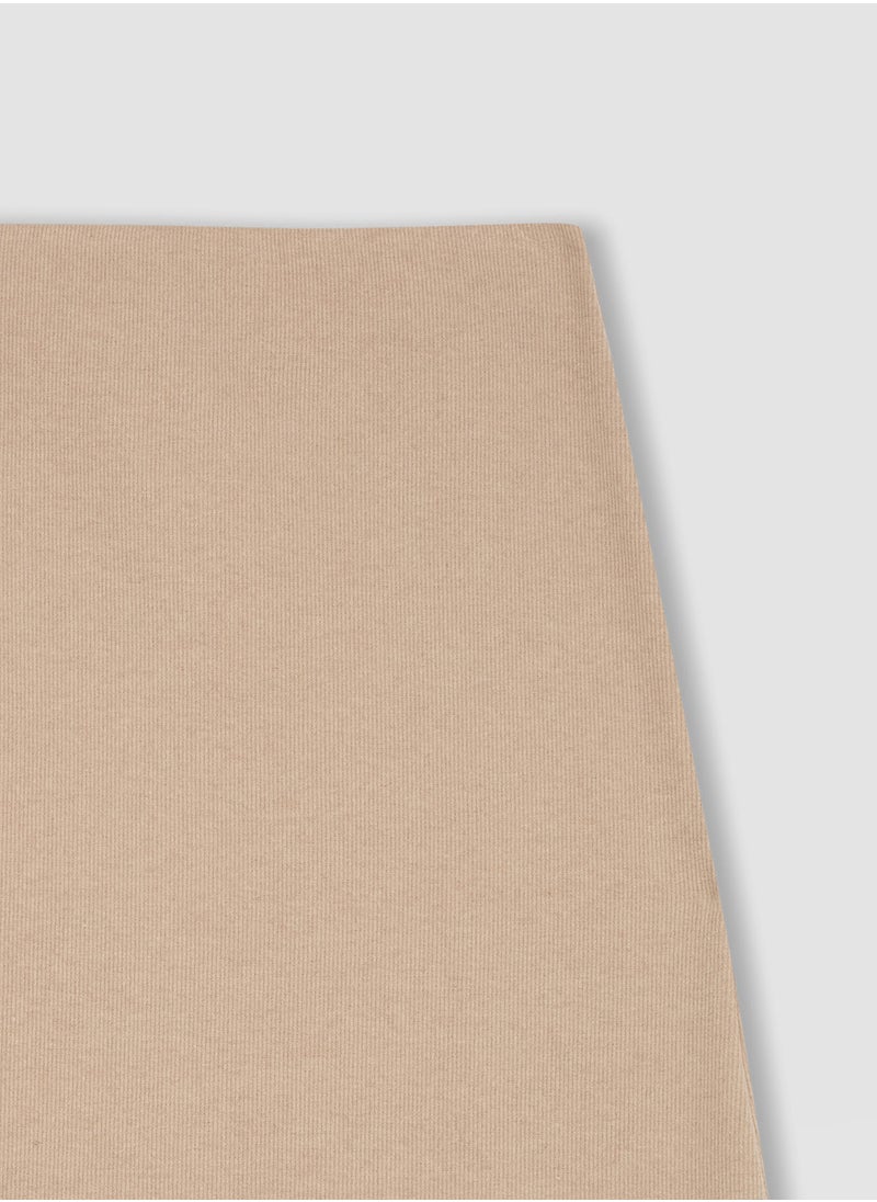 DeFacto - A-Line Stretch Waist Basic Plain Normal Waist Maxi Skirt - Image 1