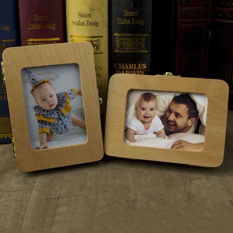 Tooth House Explosions Children Boys And Girls Baby Teeth Box Wooden Po Frame Teeth Hair Storage Memorial Preservation Box - Image 3