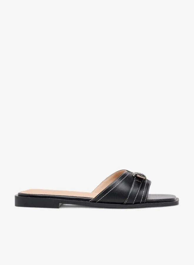 Flora Bella Buckle Accent Slip-On Flat Sandals