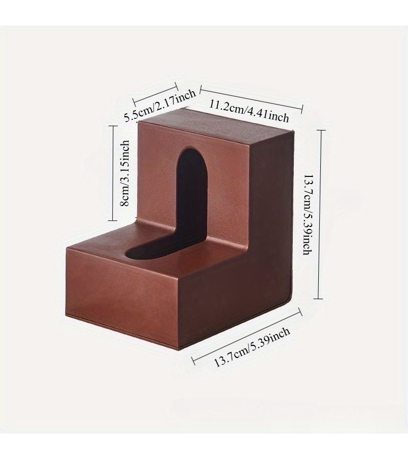 L Shaped Tissue Box Black Double Opening Design Sturdy Durable Space Saving For Bedroom Living Room Kitchen - Image 2