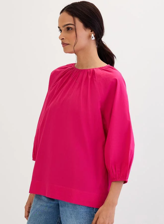 Femmella  Femmella Pink Poplin Back Tie-Up Top for Women | Best Price UAE