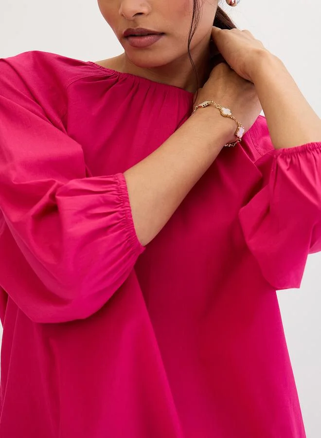 Femmella  Femmella Pink Poplin Back Tie-Up Top for Women | Best Price UAE