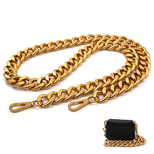 Yichain 42''Substantial Big Metal Cross-Body Chain Purse Strap Replacement for Mini Wallet,Waist Pack,Chest Bag (Antique Gold,Large) - Image 1