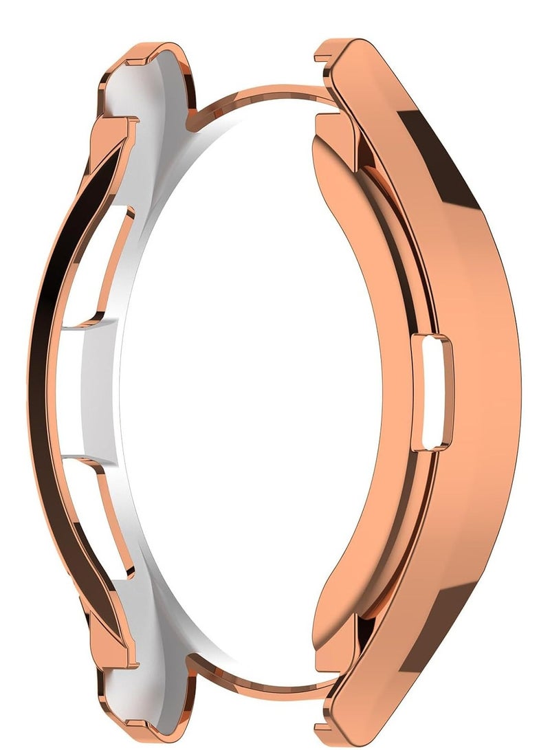 حافظة حماية ممتصة للصدمات لساعة سامسونج جالاكسي 6 الكلاسيكية 43 ملم، [بدون فيلم شاشة] حافظة حماية مرنة خفيفة الوزن ولامعة من مادة TPU لساعة سامسونج جالاكسي 6 الكلاسيكية 43 ملم - ذهبي وردي - Image 2