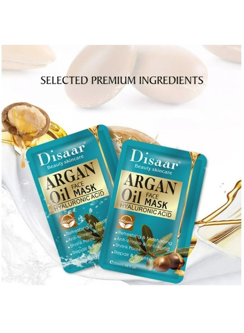 Disaar Argan Oil Facial Mask Moisturizing and Brightening Mask (10 Pack) - Image 5