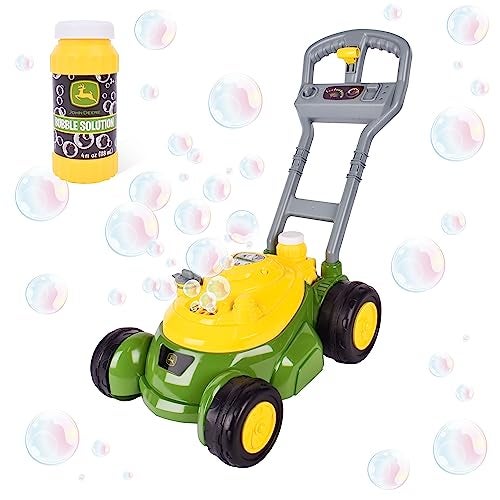 John Deere Bubble Lawn Mower for Toddlers Bubble Blowing Machines Indoor and Outdoor Gardening Toy Birthday Party Favor for Preschool Girls and Boys No Batteries Required 2 - Image 1