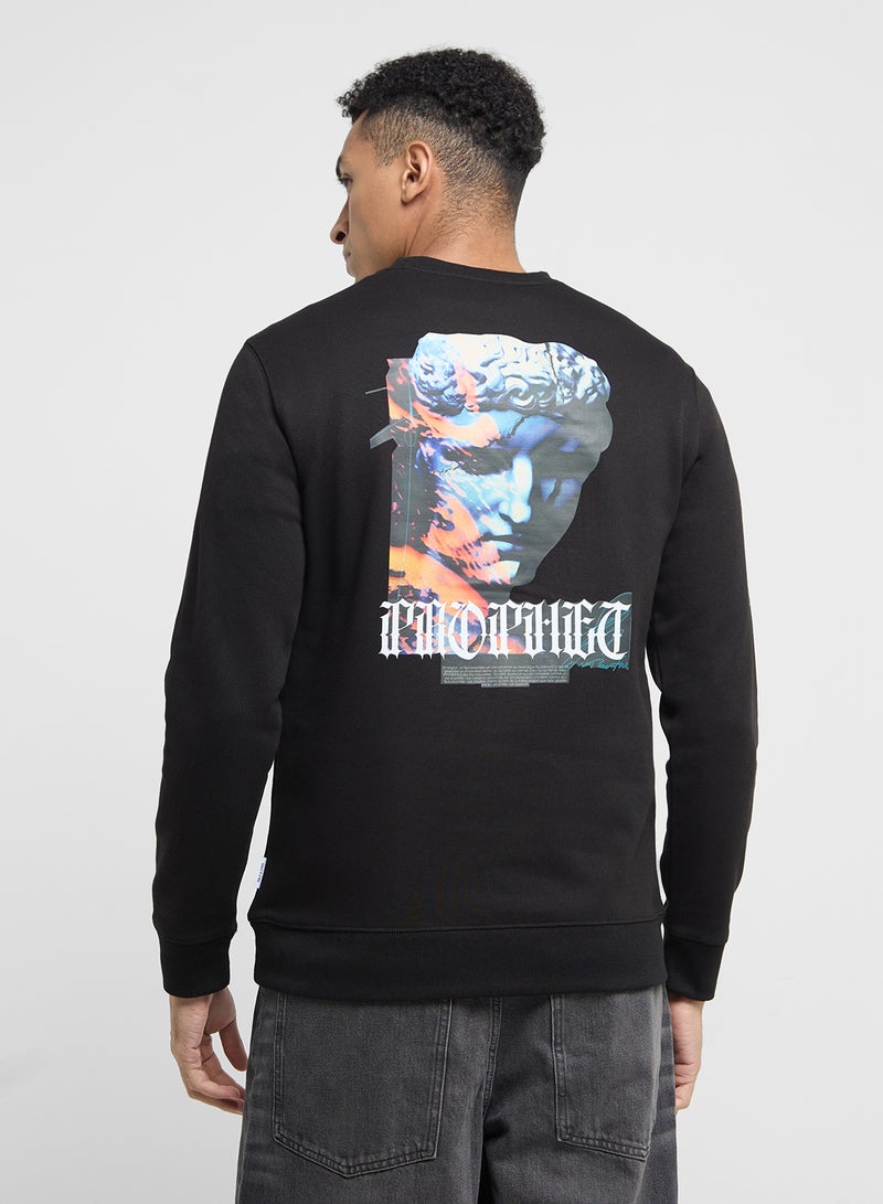 Only & Sons Spatrick Regualer Fit Crew Ncek Sweatshirt - Image 2