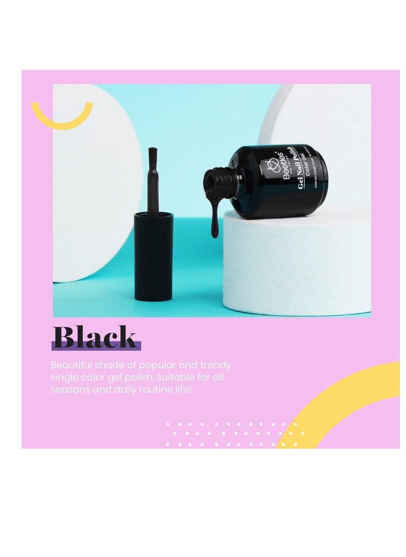 beetles Gel Polish Beetles Gel Nail Polish, 1 Pcs 15ml Audrey Black Color Soak Off Gel Polish Nail Art Manicure Salon DIY Nail Uv Lamp Gel Nail Design Decoration at Home Gift for Women Gel Nail Polish  - Image 2