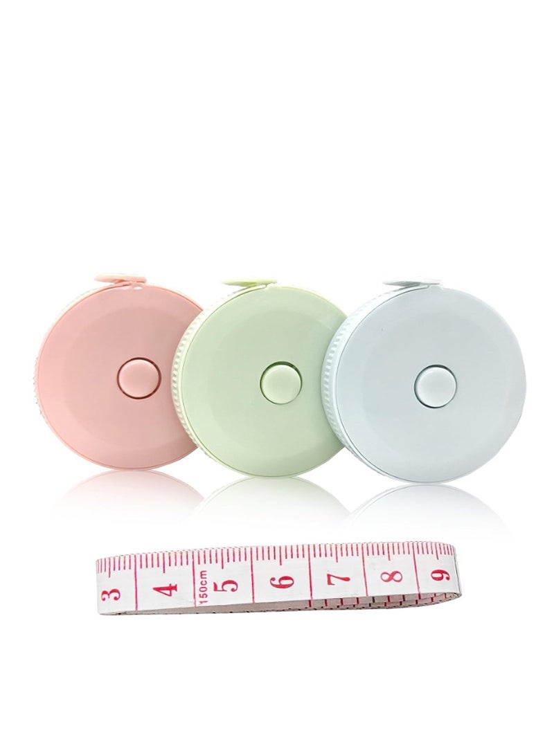Yakumuz 3 Packs Retractable Tape Measure + 1PCS Soft Boby Measuring Tape for Body Measurements(60-Inch), Yakumuz Premium Sewing Tape Double Scale Vinyl Ruler for Weight Loss Medical Tailor Fabric Cloth Knitting Craft  - Image 1