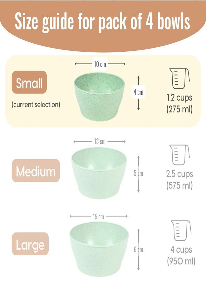Eha Earth Friendly Elara Curry Bowls | 275 ml | Microwave Safe Bowl Set (Reheat) | Snack Bowl Made with Rice Husk Biocomposite| for Hot & Cold Serving Bowl Set | Set of 4 | Multicolor - Image 2