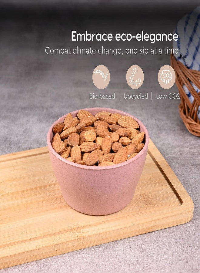 Eha Earth Friendly Elara Curry Bowls | 275 ml | Microwave Safe Bowl Set (Reheat) | Snack Bowl Made with Rice Husk Biocomposite| for Hot & Cold Serving Bowl Set | Set of 4 | Multicolor - Image 3