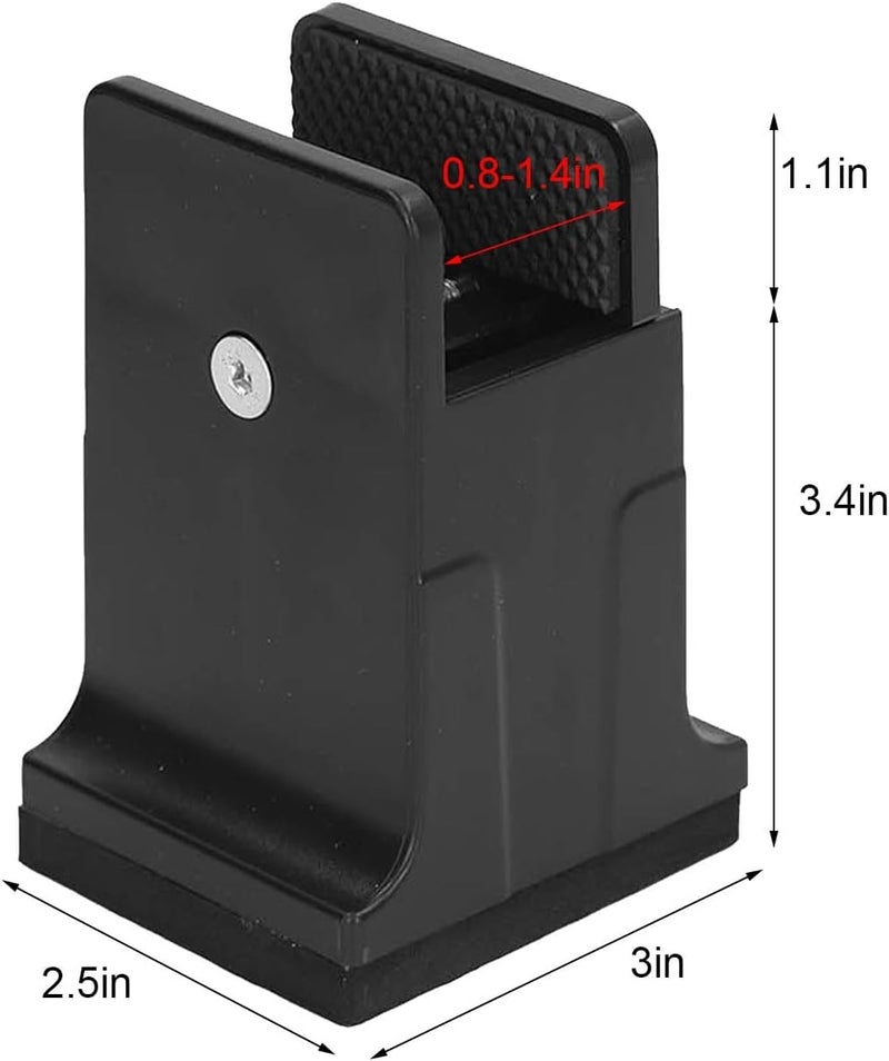 4pcs Adjustable Furniture Risers with Screw Clamp, Heavy Duty Bed Couch Risers, Rubber Height Adjustable Leg Extenders for Tables Sofas Beds Desks and Cabinets (Black) - Image 2