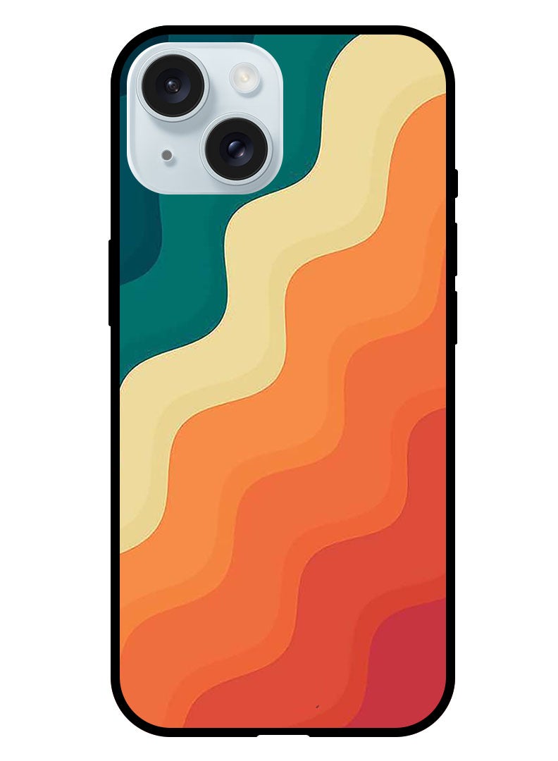 Theodor Protective Case Anti Scratch Shock Proof Bumper Cover For iPhone 15 Plus Curvy stripes - Image 1