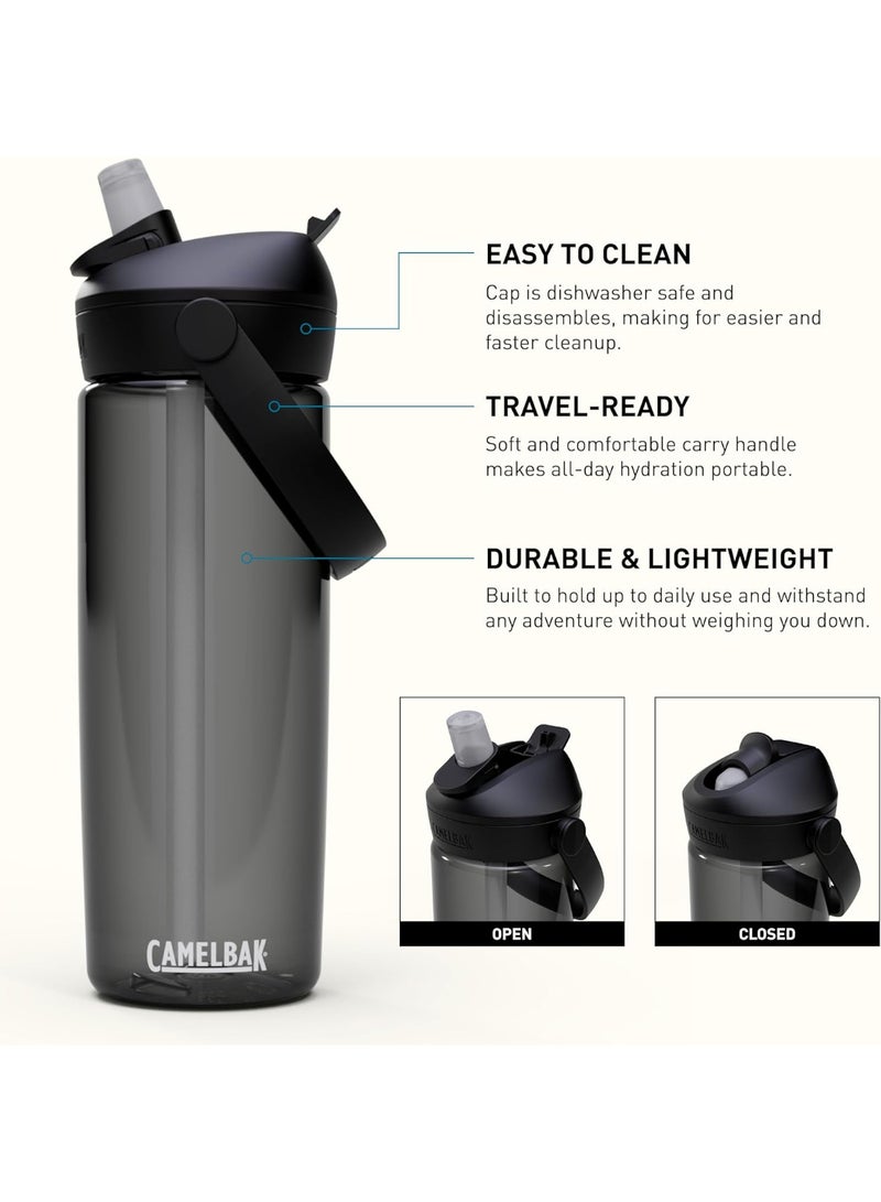 CAMELBAK CamelBak Thrive Flip Straw Water Bottle Charcoal Spill-Proof, Durable Hydration Bottle for School, Work & Outdoors-25oz  - Image 5
