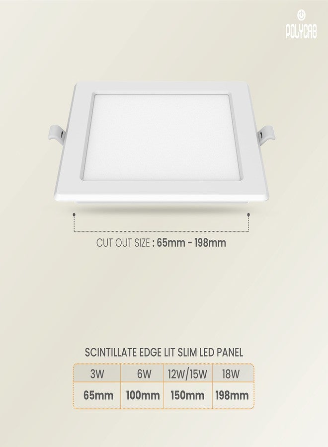 Polycab 3W LED Panel Light Scintillate Edge Slim Square Smart Offers Bright Lumination Long Lifespan No Harmful Radiation (Neutral White, 4000K, 1 PC, Cut Out: 2.55 inches) - Image 4