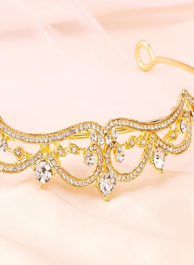 Vovii Gold Tiaras and Crowns for Women, Rhinestone Princess Crowns for Women Girls, Small Gold Tiara Crown Headband for Women Halloween Costume Party Prom Bride Birthday - Image 4