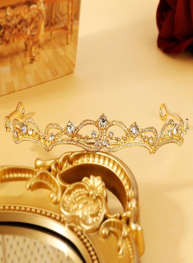 Vovii Gold Tiaras and Crowns for Women, Rhinestone Princess Crowns for Women Girls, Small Gold Tiara Crown Headband for Women Halloween Costume Party Prom Bride Birthday - Image 3