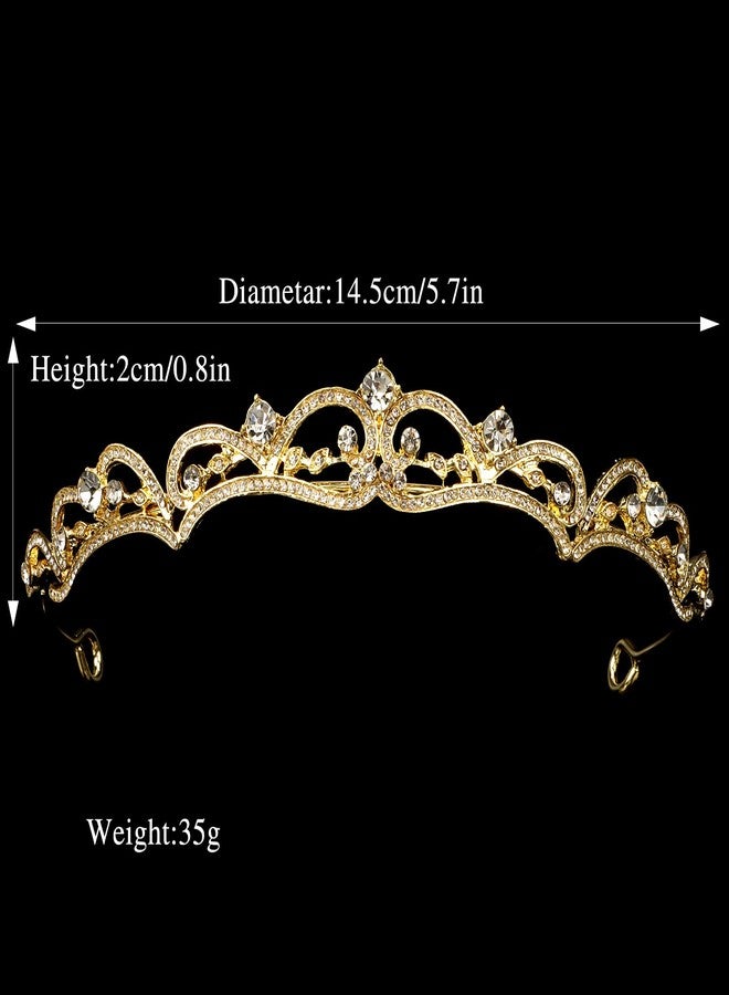Vovii Gold Tiaras and Crowns for Women, Rhinestone Princess Crowns for Women Girls, Small Gold Tiara Crown Headband for Women Halloween Costume Party Prom Bride Birthday - Image 2