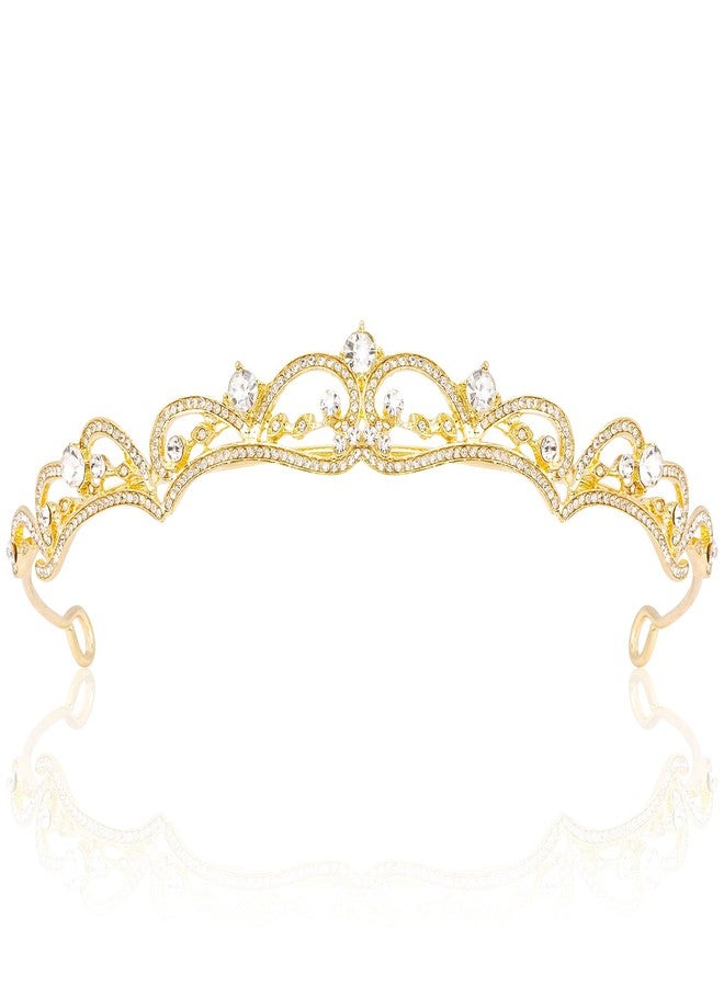 Vovii Gold Tiaras and Crowns for Women, Rhinestone Princess Crowns for Women Girls, Small Gold Tiara Crown Headband for Women Halloween Costume Party Prom Bride Birthday - Image 1
