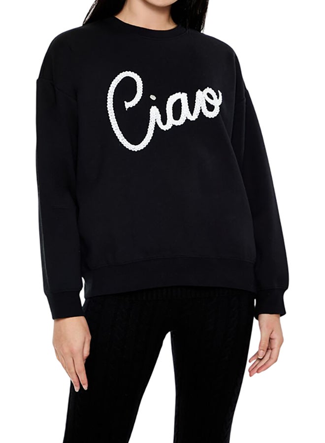 FOREVER 21 Chainstitched Ciao Pullover  - Image 1