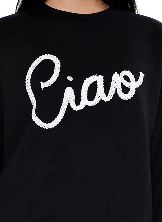 FOREVER 21 Chainstitched Ciao Pullover  - Image 4