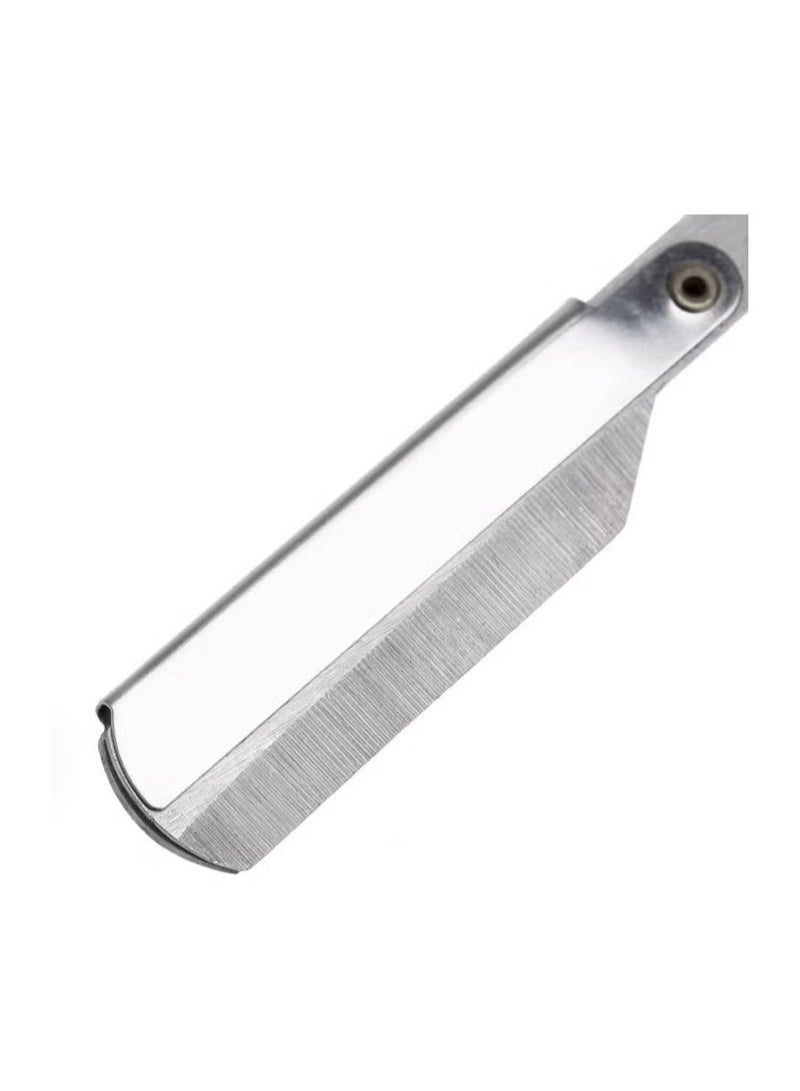 APACHE Professional Cutting Straight Razor, Single Blade Barber Quality Beard and Mustache Razor Silver (comes with a box of 5 blades) - Image 3