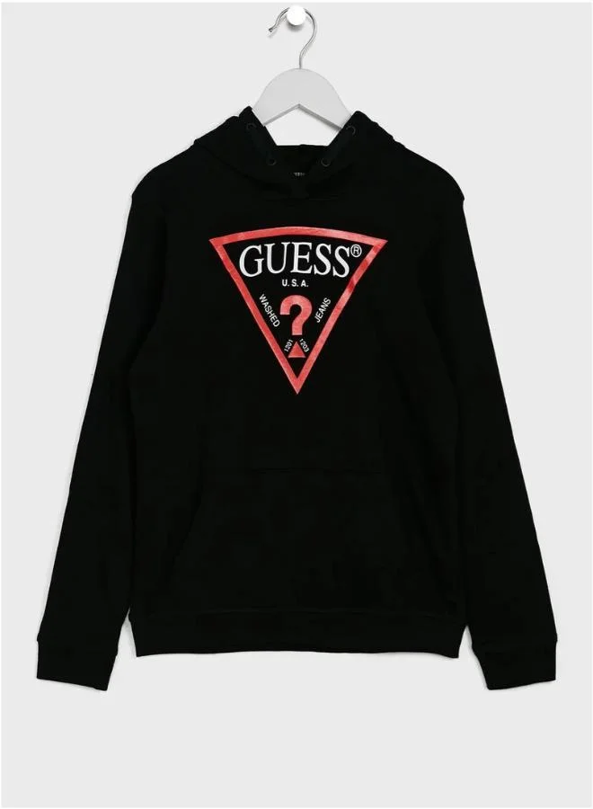 جس Kids Printed Hoodie