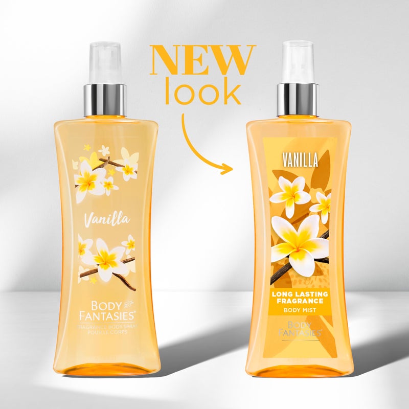 BODY FANTASIES بخاخ الجسم برائحة الفانيليا من Signature Fragrance، 8 أونصة سائلة (عبوة من قطعتين) - Image 2