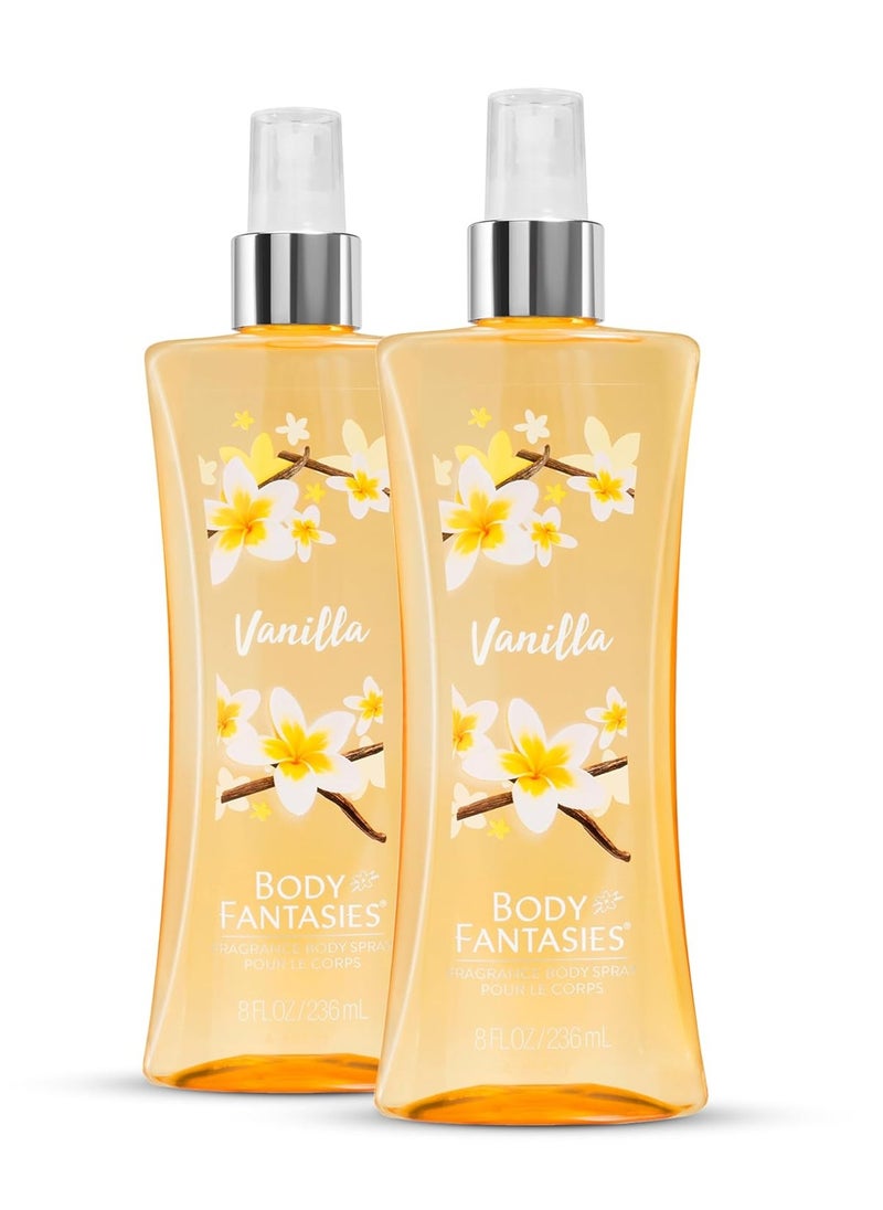 BODY FANTASIES - Signature Fragrance Body Spray, Vanilla, 8 fl oz (Pack of 2) - Image 1