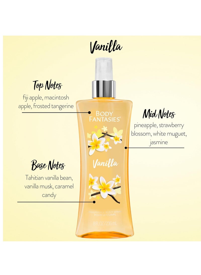 BODY FANTASIES - Signature Fragrance Body Spray, Vanilla, 8 fl oz (Pack of 2) - Image 1