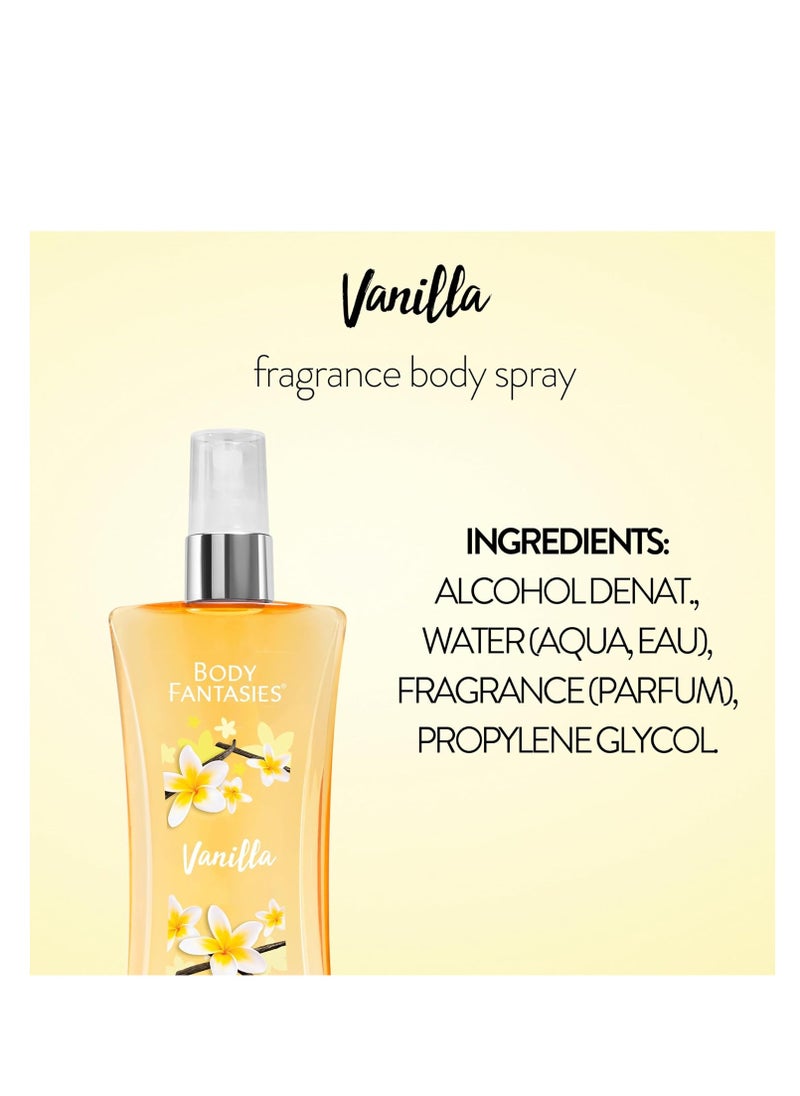 BODY FANTASIES - Signature Fragrance Body Spray, Vanilla, 8 fl oz (Pack of 2) - Image 1