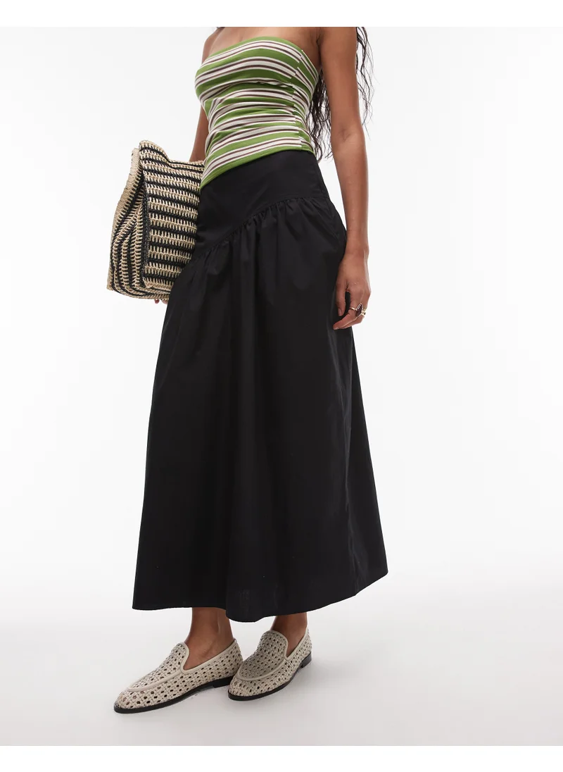توب شوب Poplin Full   Curved Dropped Waist Skirt