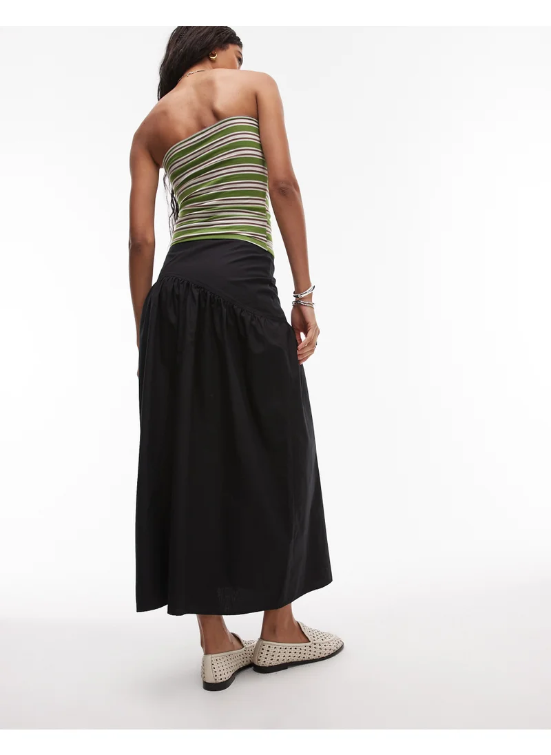 توب شوب Poplin Full   Curved Dropped Waist Skirt