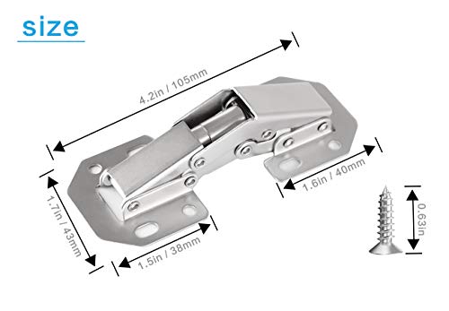 DOBOGA 2-Pack Hidden Hinges for Cabinet Doors Frameless, Concealed Cabinet Hinges, 90 Degree Surface Mount Hinges - Image 3