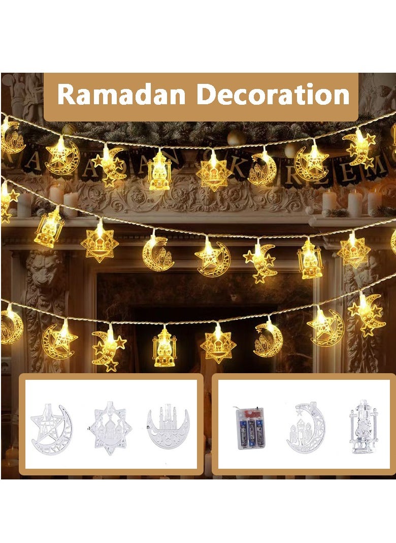 Generic Ramadan Decorations, Ramadan Lights with Star Moon Castle Design Fairy String Lights Indoor Outdoor for Garden Home Party Festival Decorations, Warm White Ramadan Tree lights Operated by Battery  - Image 4