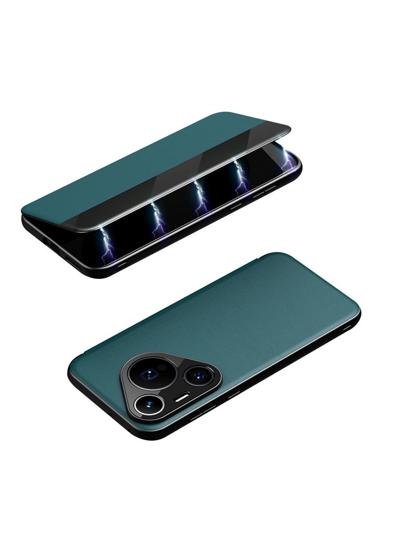 general Compatible with Huawei Pura 70 Smart Leather Case 70 Pro/ 70Pro + Magnetic Flap Cover CaseHuawei Pura 70 Ultra Leather Phone Case - Image 1