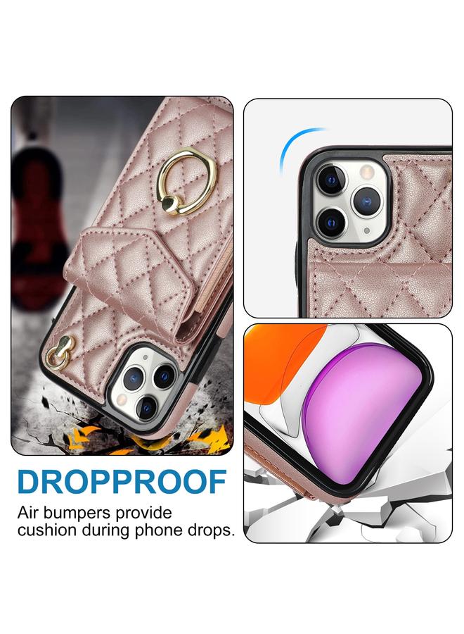 زبون جراب لهاتف iPhone 11 Pro Max بتصميم معيني مع حقيبة بطاقات وحبل طويل - Image 3