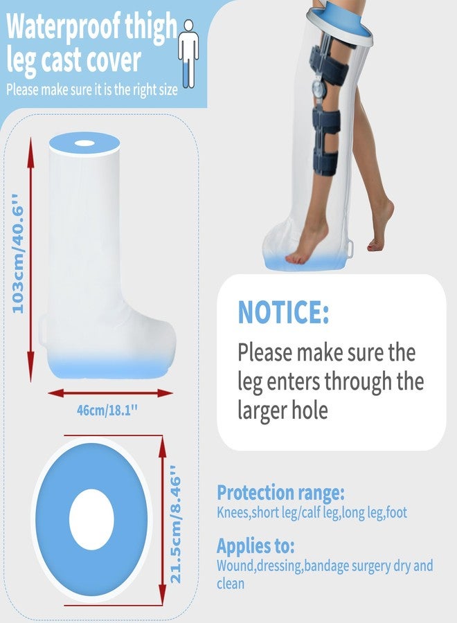 KEEFITT Leg Cast Protector for Shower with Non-Slip Padding Bottom, Waterproof Full Leg Size Shower Bandage and Cast Cover, Watertight Protection to Broken Leg, Knee Post Surgery, Foot and Ankle Wound, Burns - Image 2