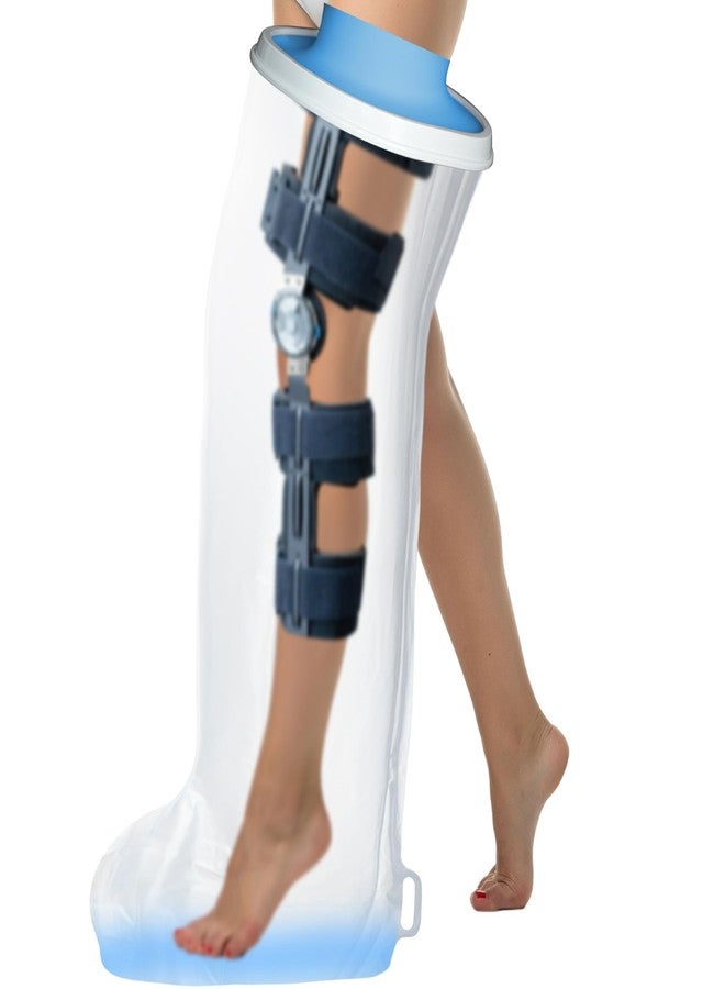 KEEFITT Leg Cast Protector for Shower with Non-Slip Padding Bottom, Waterproof Full Leg Size Shower Bandage and Cast Cover, Watertight Protection to Broken Leg, Knee Post Surgery, Foot and Ankle Wound, Burns - Image 1