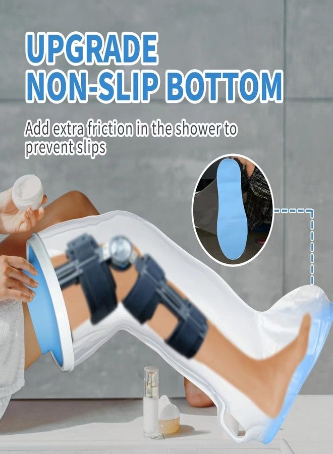 KEEFITT Leg Cast Protector for Shower with Non-Slip Padding Bottom, Waterproof Full Leg Size Shower Bandage and Cast Cover, Watertight Protection to Broken Leg, Knee Post Surgery, Foot and Ankle Wound, Burns - Image 3
