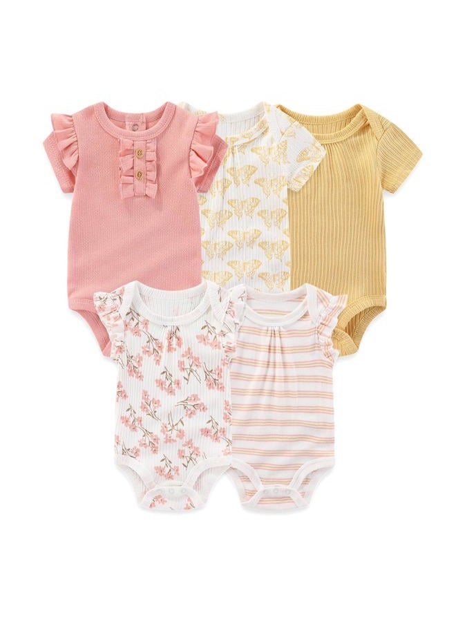JELYLOVE Unisex Baby Boy Girl Bodysuits And Pants Sets 10 pack Cotton Casual New born Clothes Comfort Infant Outfit, Khaki, 0-3 Months - Image 2