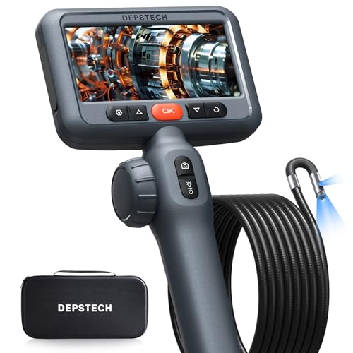 DEPSTECH 10FT Articulating Endoscope Camera with Light Dual Lens TwoWay Articulated Industrial Borescope with 45 Screen and Snake Cable Inspection Camera Automotive Tool for Wall Pipe Mechanic - Image 1