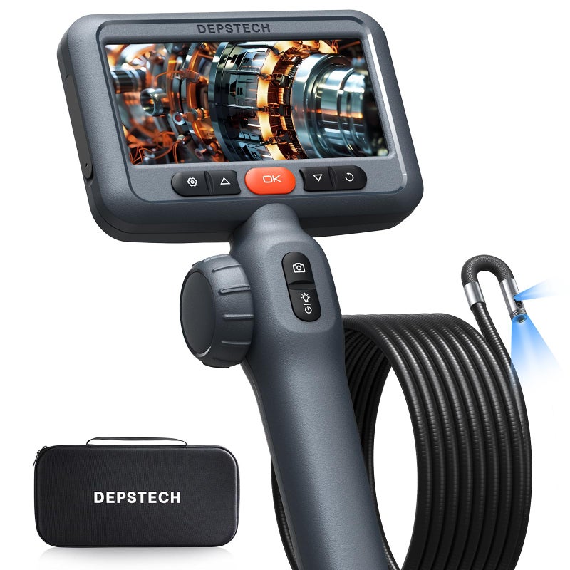 DEPSTECH 10FT Articulating Endoscope Camera with Light Dual Lens TwoWay Articulated Industrial Borescope with 45 Screen and Snake Cable Inspection Camera Automotive Tool for Wall Pipe Mechanic - Image 2