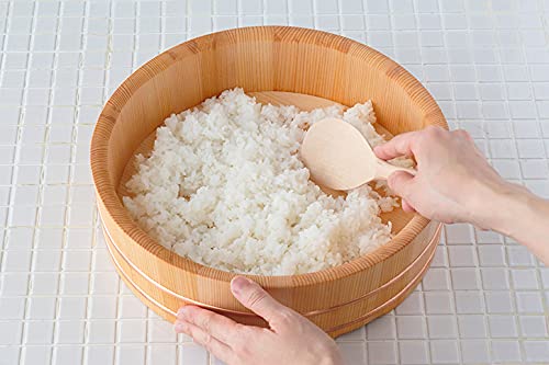 JapanBargain JapanBargain 4596, Japanese Wooden Hangiri Sushi Rice Mixing Bowl Tub for Sushi Restaurant Sushi Oke Sawara Cypress Wood 14.17 inches Diameter Made in Japan (36 cm)  - Image 4
