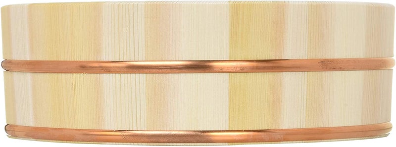 JapanBargain JapanBargain 4596, Japanese Wooden Hangiri Sushi Rice Mixing Bowl Tub for Sushi Restaurant Sushi Oke Sawara Cypress Wood 14.17 inches Diameter Made in Japan (36 cm)  - Image 2