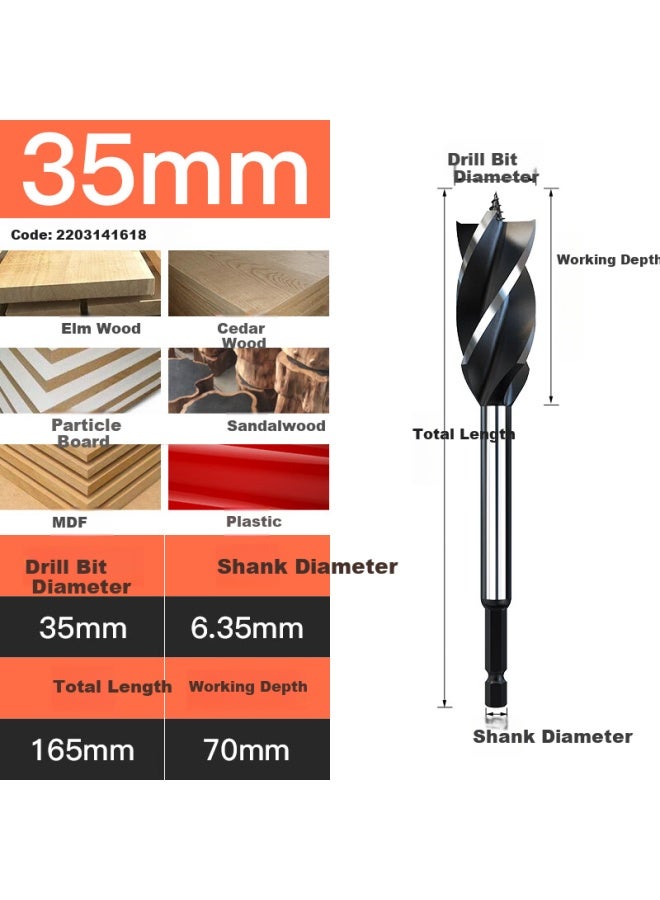 Huhao Self-centering Hinge Drill Bit Set For Plastic And Wood, Hex Shank Extended Woodworking Drill Bits Kit - Image 1