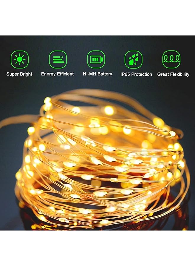 erorex Solar Fairy String Lights Outdoor Fairy Light 8 Solar Lighting Modes Ip65 Waterproof For Home Garden Patio Wedding Party Xmas Warm White 2 10M - Image 4