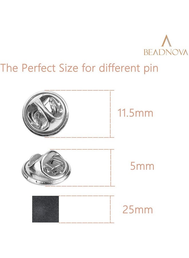 BEADNOVA 100Pcs Butterfly Clutch Pin Backs Locking For Enamel Pin Backs Lapel Pin Backs (Silver 100 Pcs) - Image 2