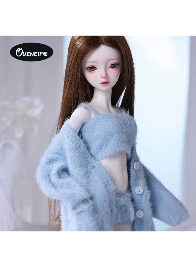 Oueneifs Doll Clothes Set for BJD, Resin Toy Accessories Cardigan+ Vest+ Pants (Blue, for 1/3 BJD) - Image 5