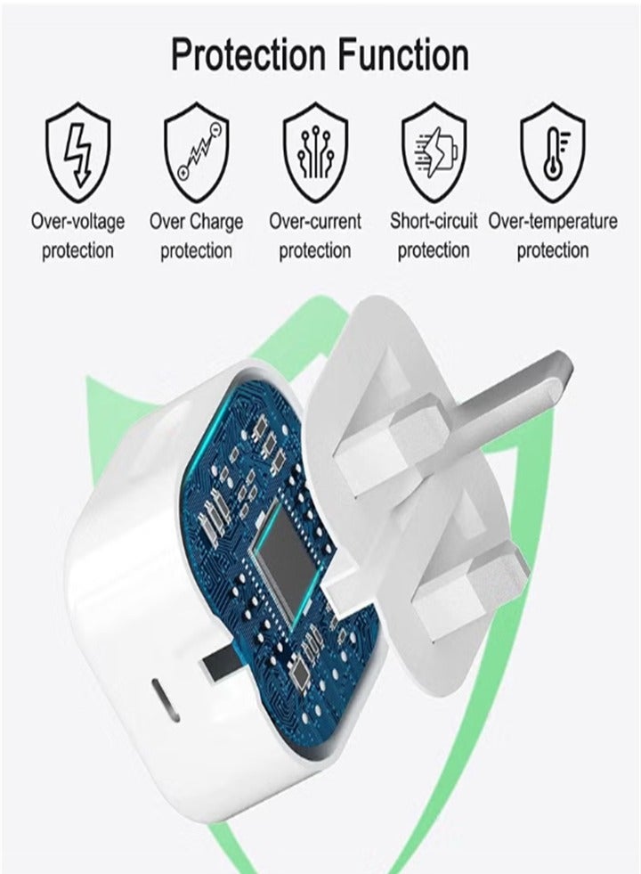 General iPhone 20W Fast Charger | USB C Fast Wall Charger with 1m USB C to Lightning Cable, Compatible with iPhone 14/14 Pro/14 Pro Max/13/12/SE2020/11/XR/XS Max/X/iPad  - Image 2